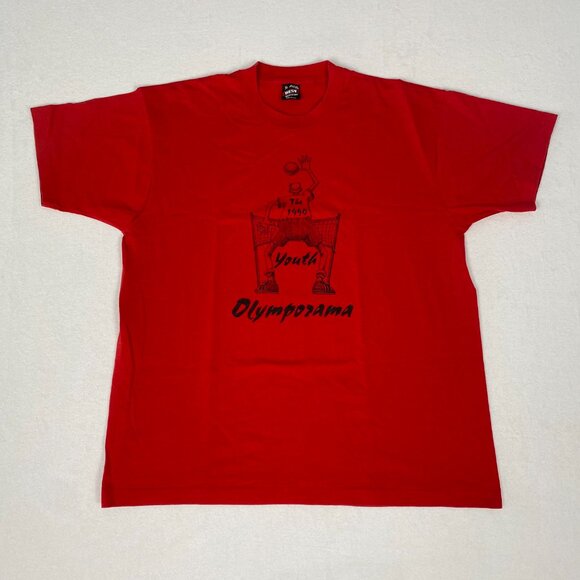 Vintage 90s Made in USA Single Stitch 1994 Youth Olymporama Volleyball Red Tee - Picture 3 of 10